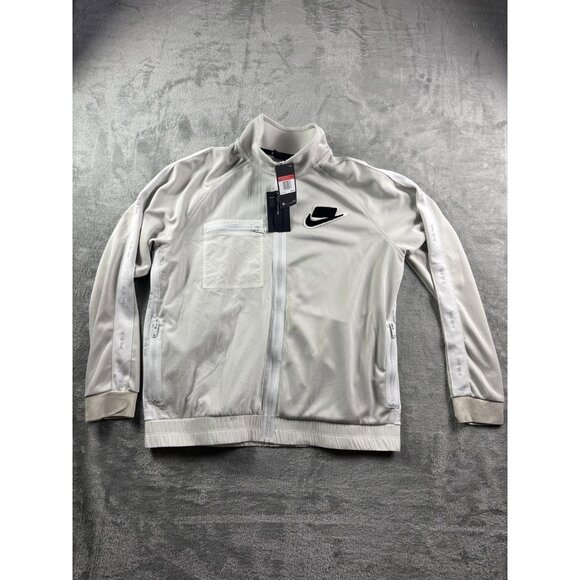 Nike Jacket Mens Large Gray NSW Track Full Zip Swoosh Just Do It BV4603-073 - Picture 1 of 14